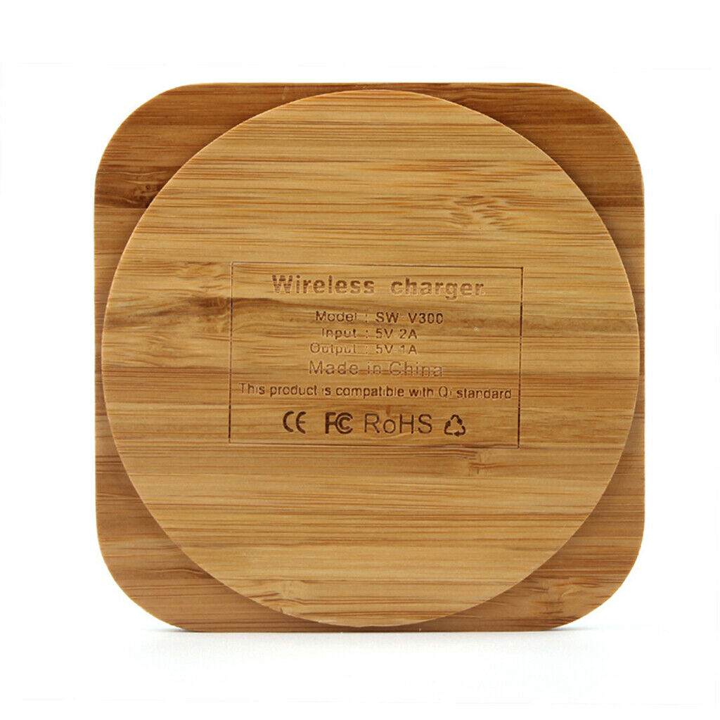 Bamboo Wood Portable Pad High Efficiency Wireless Charger for   Note 8