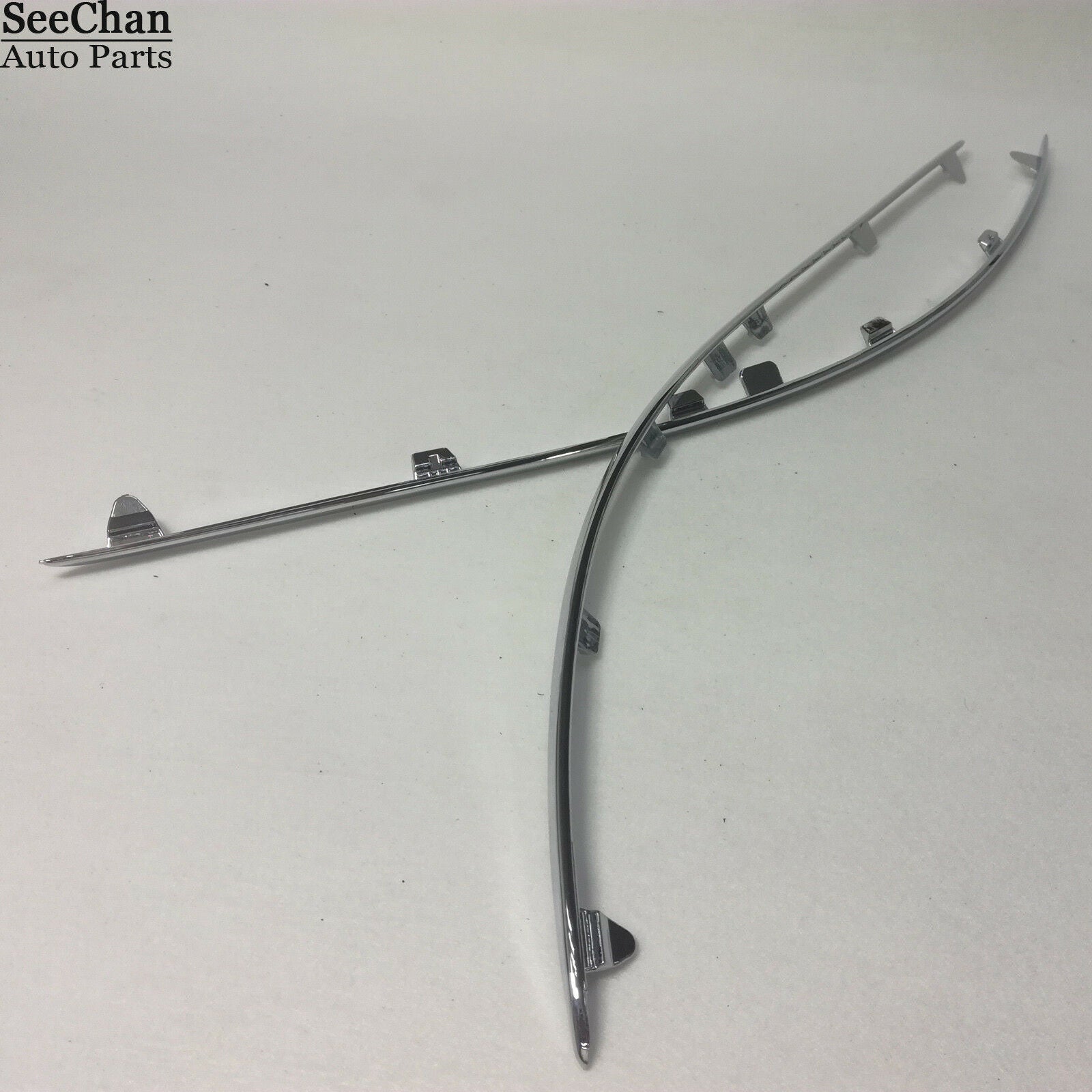For MB Mercedes C W204 Front Bumper Chrome Molding Trim LEFT+RIGHT SET 2007-2011