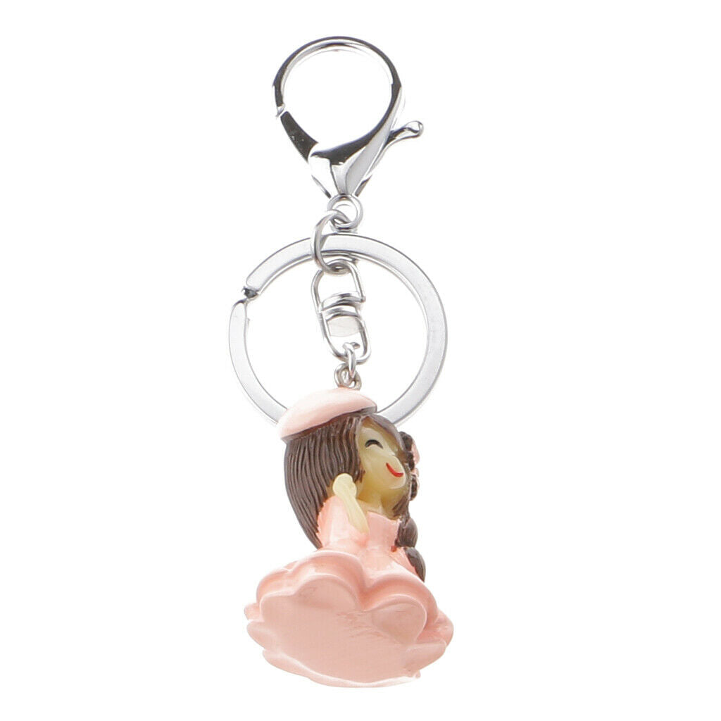 Little Charming Girl Pendant Keychain Keyfob Women Fashion Accs Charms Gift