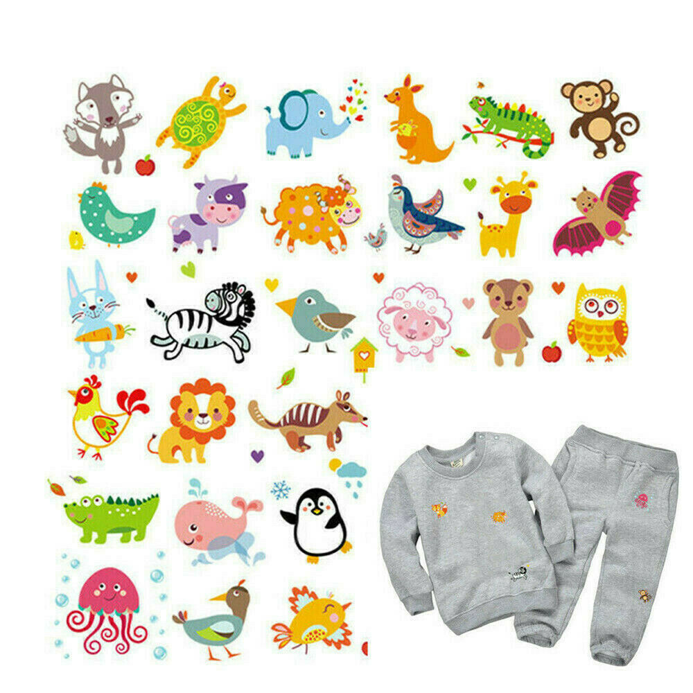 DIY Animals Patches Heat Transfer Iron On Patch Washable Clothes Stickers ~00