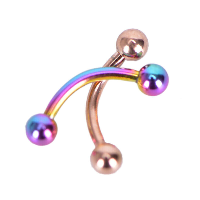 12Pcs/Set Curved Bar Barbell Ball Spike Tragus Eyebrow Lip Ring Body Pier.l8