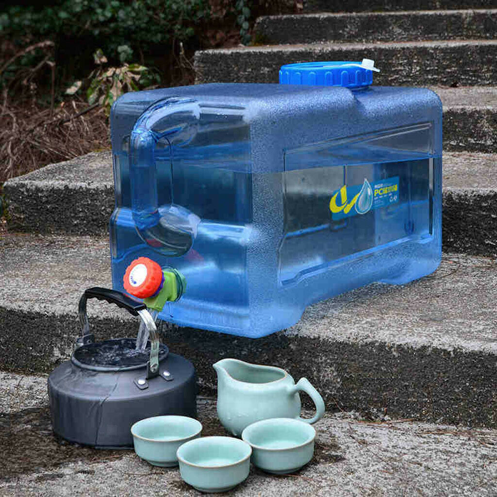 12L Plastic Water Jerry Can Liquid Carrier Drum Pouring Spout Tap Drinking