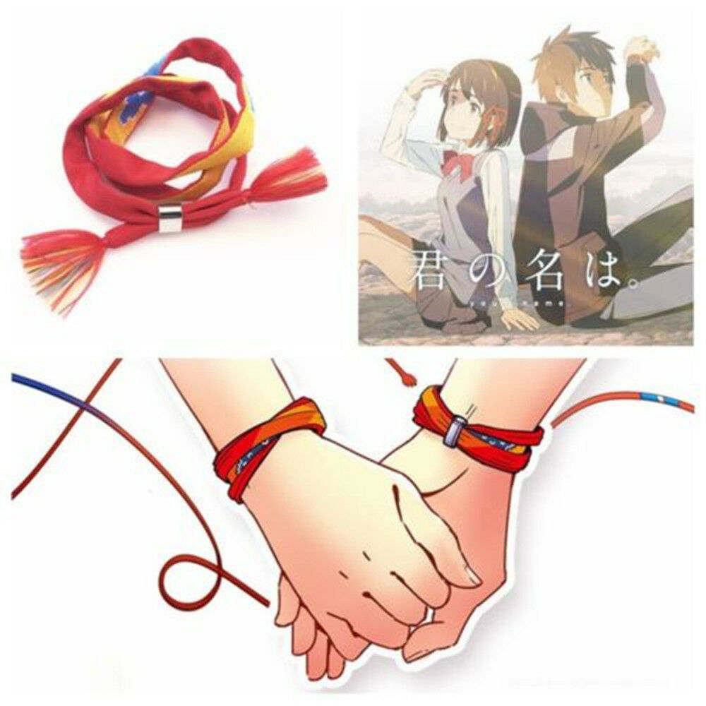 Lover Anime Your Name Bracelet Kimi no Na wa Miyamizu Mitsuha Rope With Button