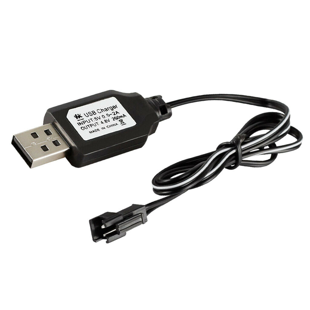 RC Batteries Charging Cable USB Balance 4.8V USB Charger SM Plug Black New