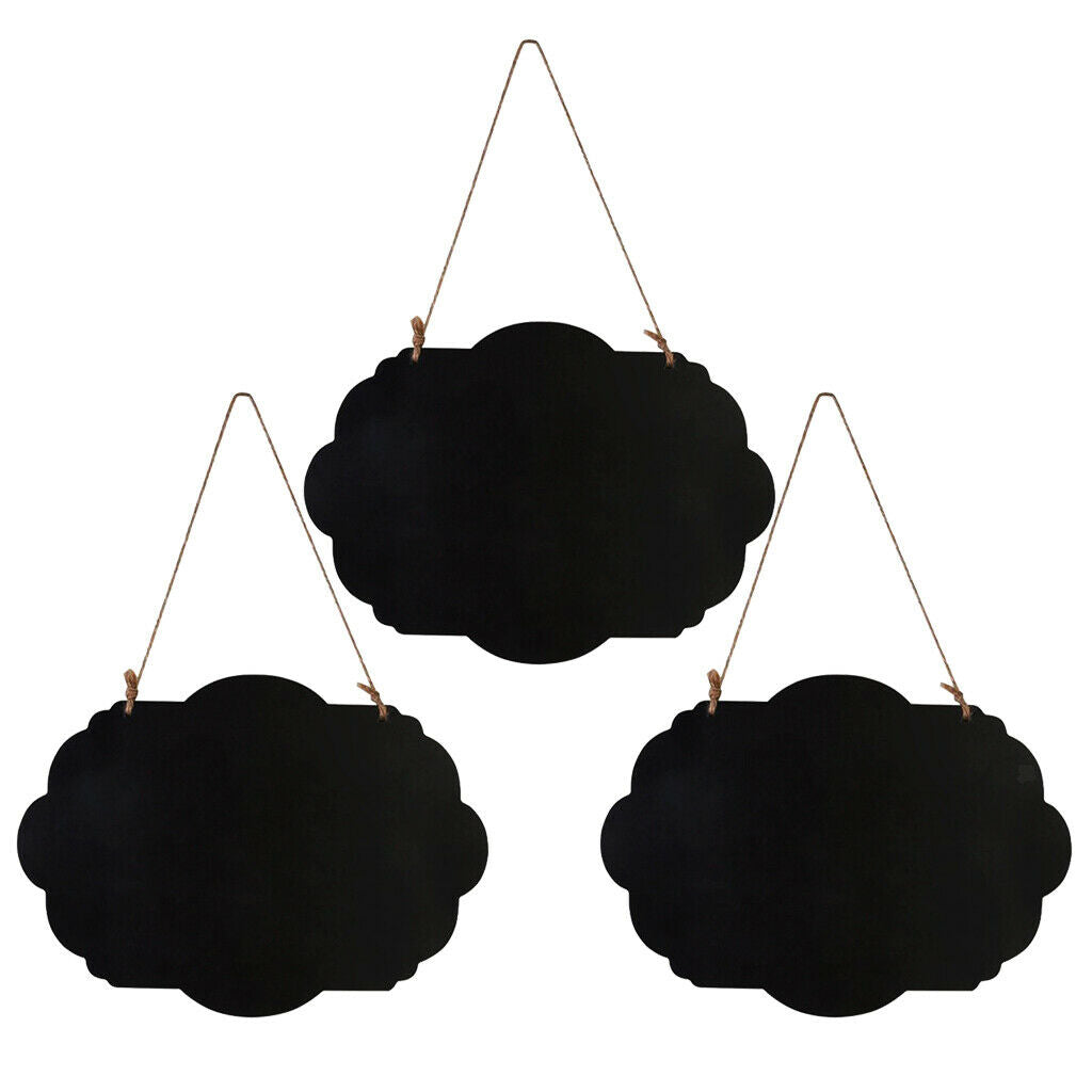 3 Pieces Double Side Wooden Small Hanging Message Boards Wedding Decoration
