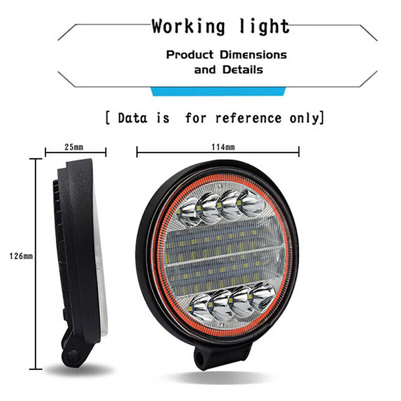 4 Inch 72W Round LED Work Light Spot Driving Lamp Headlight Offroad Truck Red Qx
