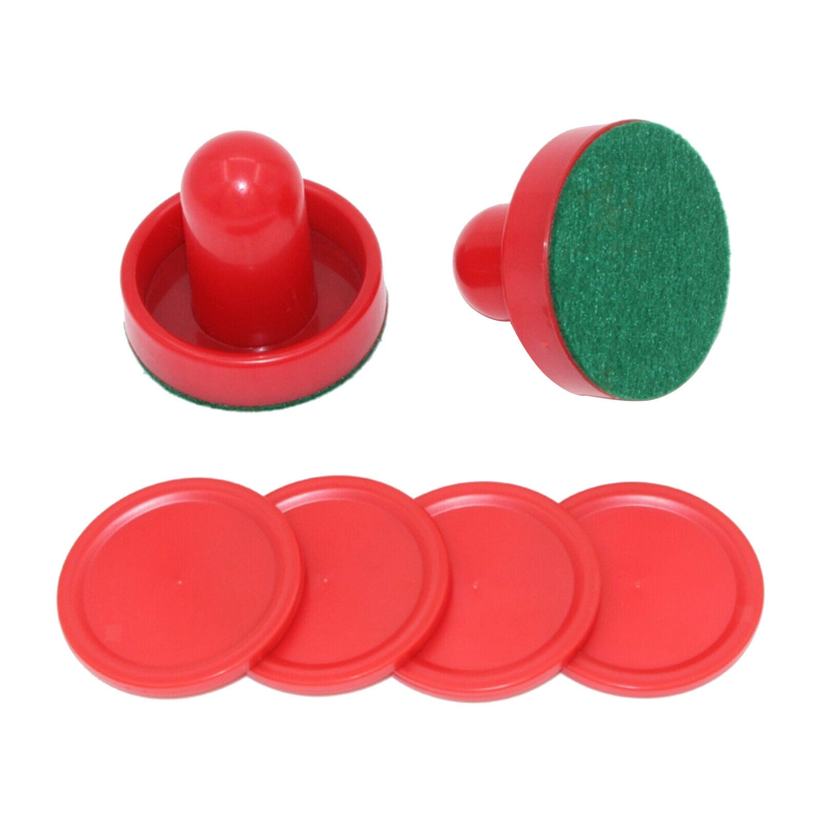 2PCS Air Hockey Pushers and 4PCS Pucks Family Game for Game Tables Red