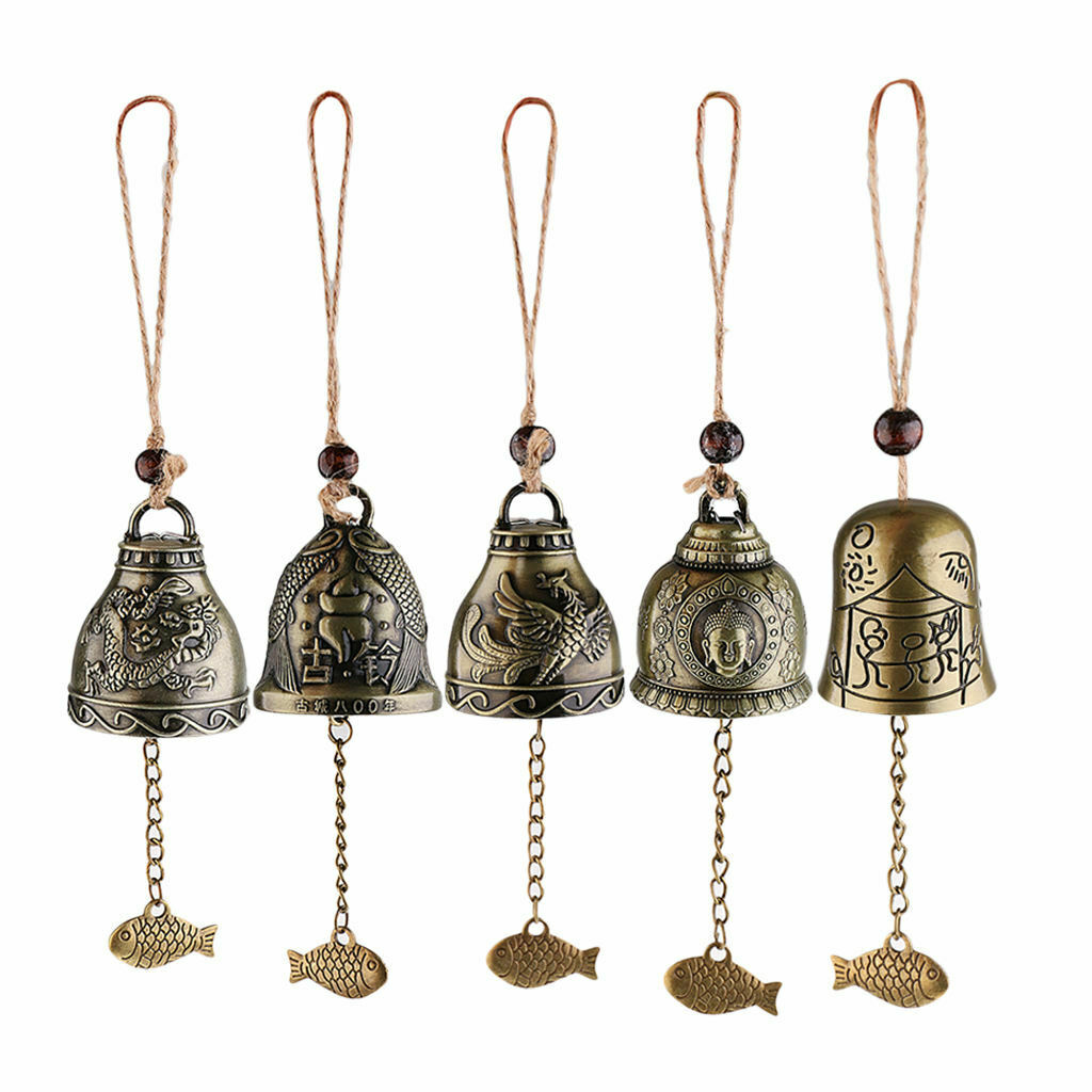 Exquisite Retro Metal Feng Shui Lucky Windchime Hanging Bell Collectibles
