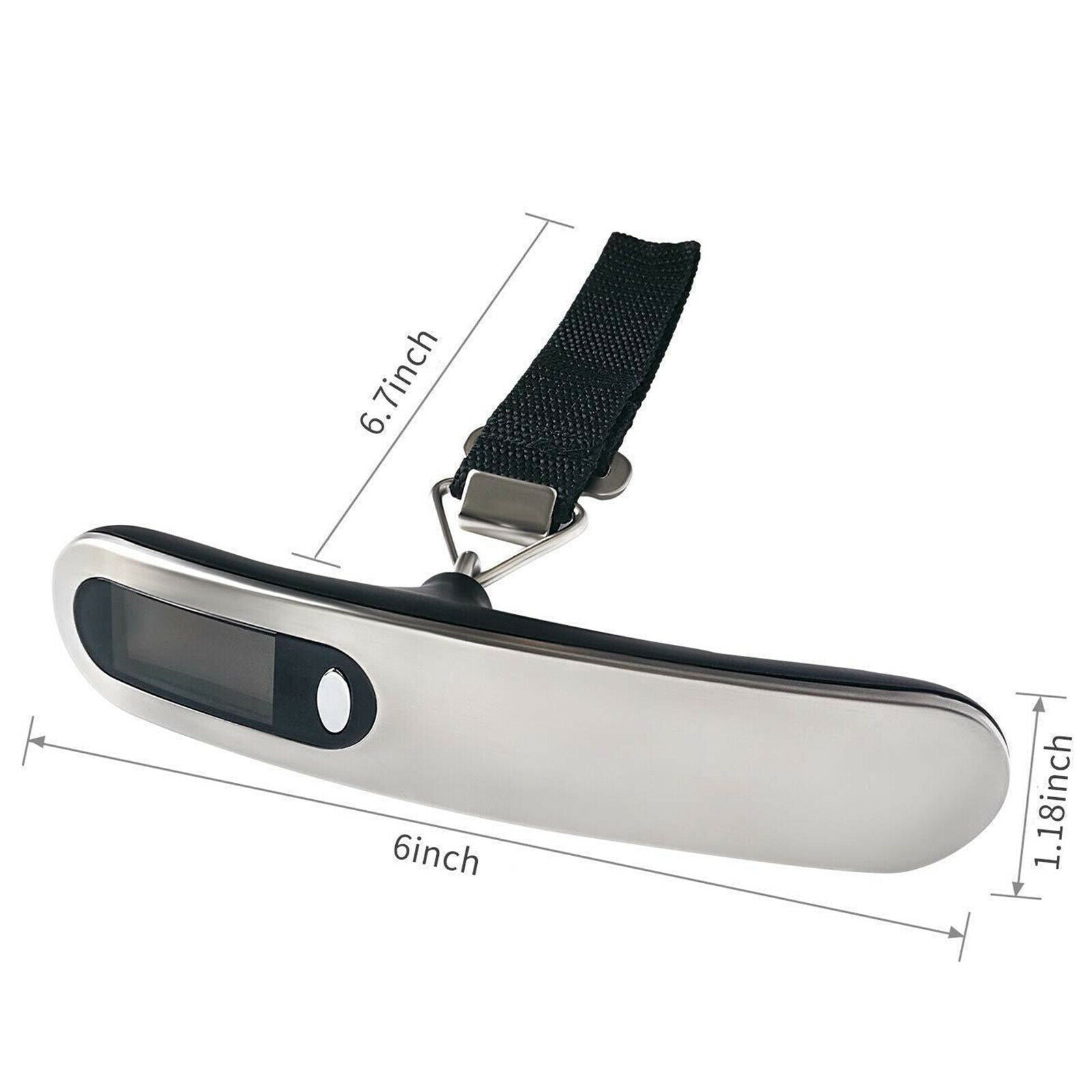 Handhled Digital Luggage Scale 50KG/110 LB Stainless Steel for Travelers