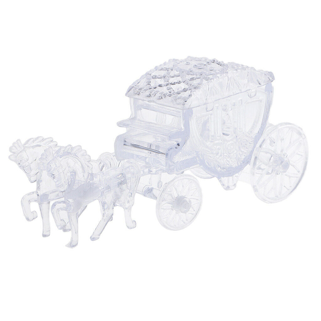12Pcs Crystal Horse Clear Shape Candy Plastic Boxes Creative Solid Color Wedding