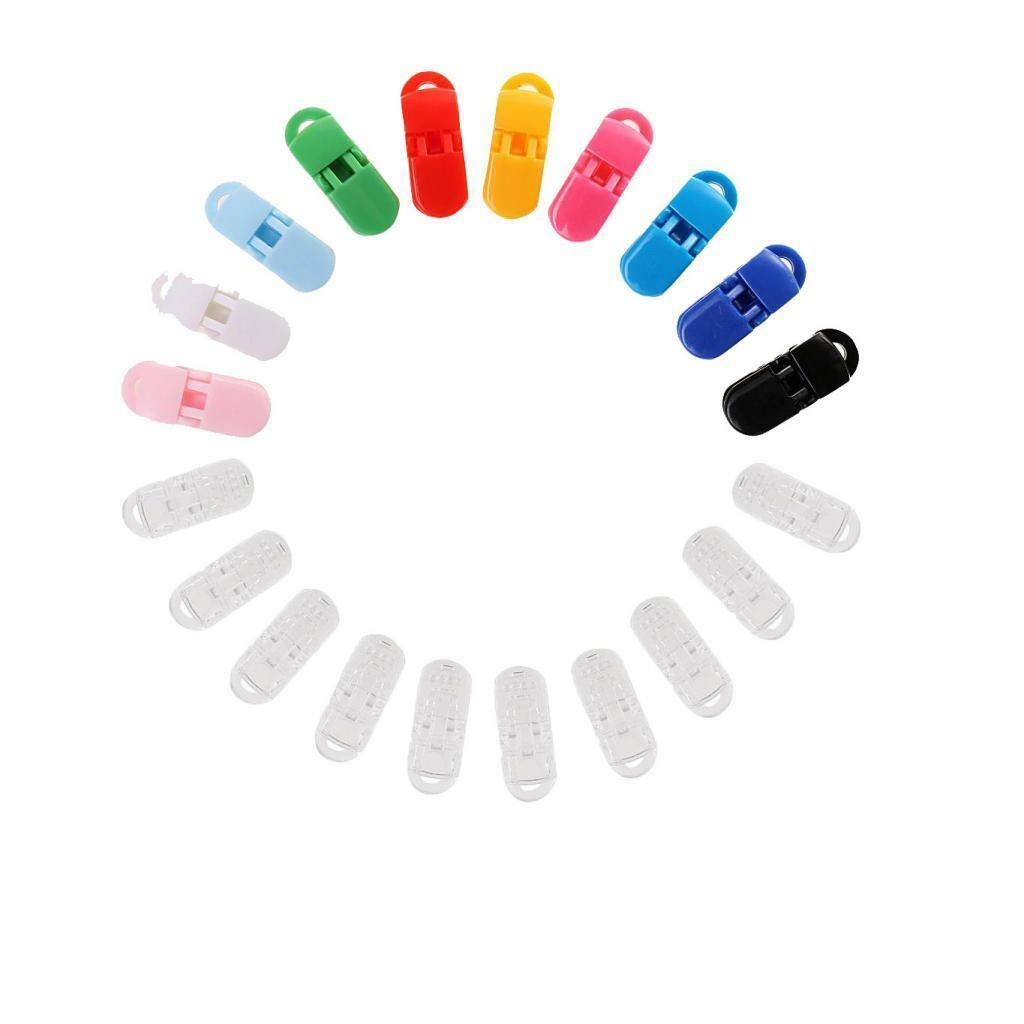 20pc Mixed Toddler Baby Soother Clips Dummy Clips Chain Pacifier Clip Holder