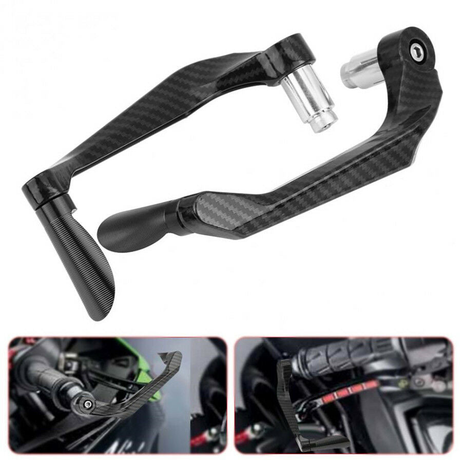 Pair Black Carbon Fiber Aluminum Alloy Motorcycle Brake Clutch Levers Protection