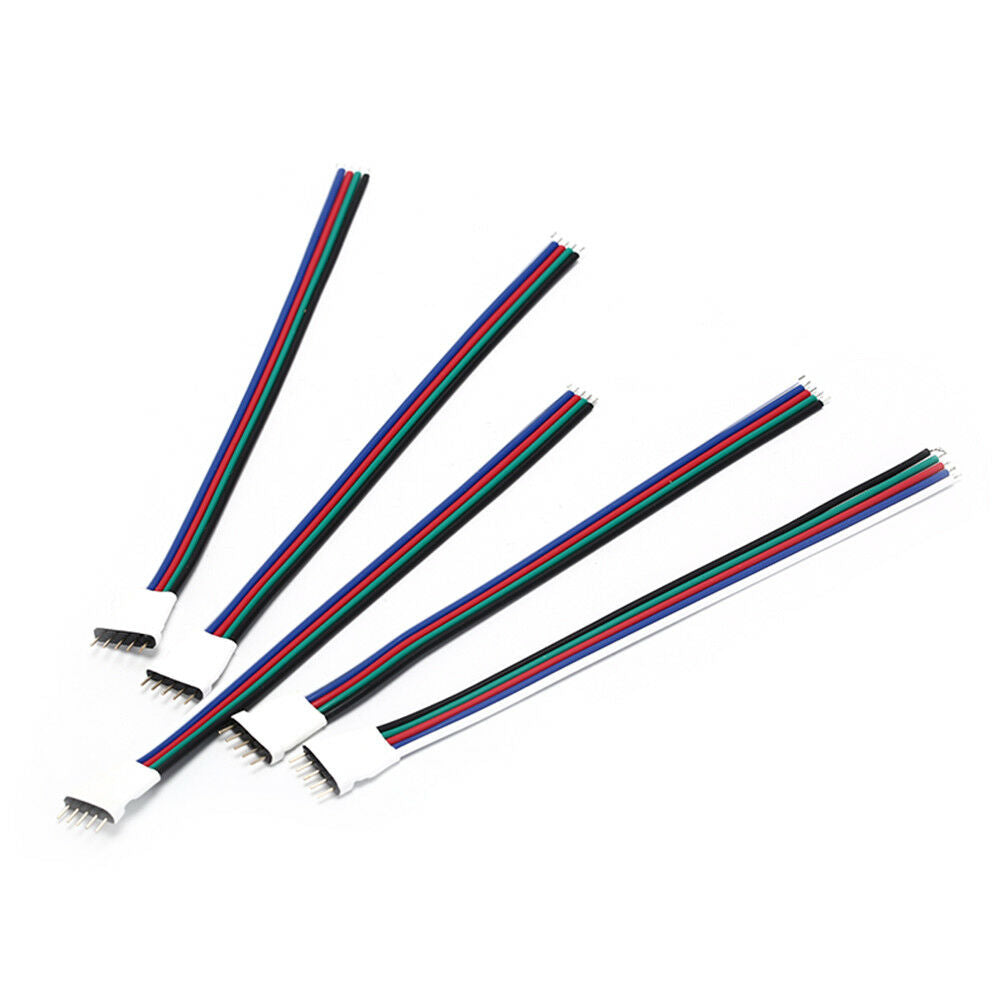 5Pcs 5Pin RGBW Connector Male With Wire Cable 5Pin LED Connector .l8