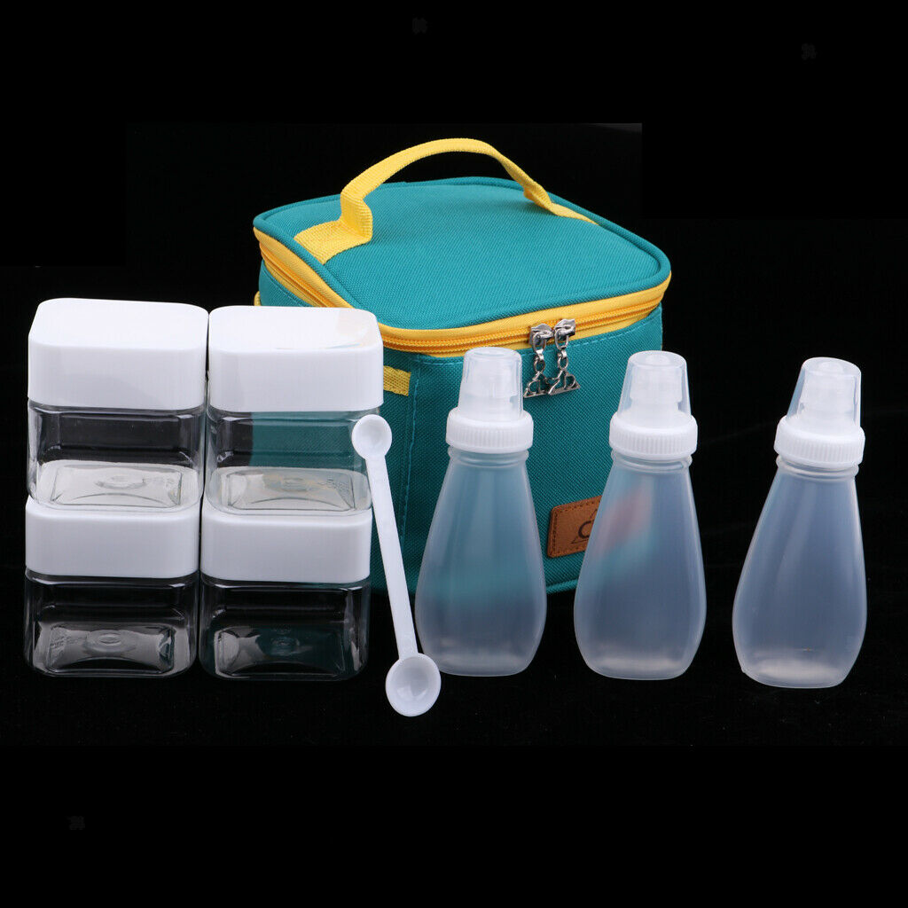 7pcs Clear Plastic Spice Container Bottles Jars for Spieces Herbs Salt Sugar