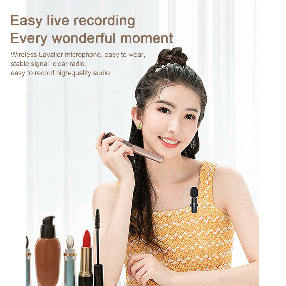 Mini Mic Wireless Lavalier Microphone Audio Video Recorder For Phone Android NEW