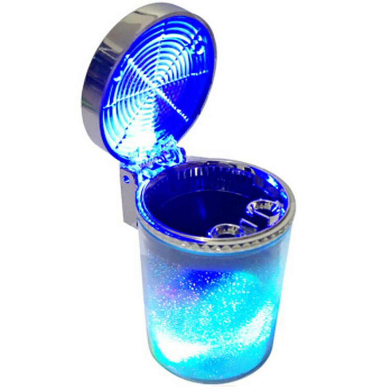 LED Car Cup Cigarette Smoke Ashtray Travel Cigarette Cylinder Holder w/ Lid