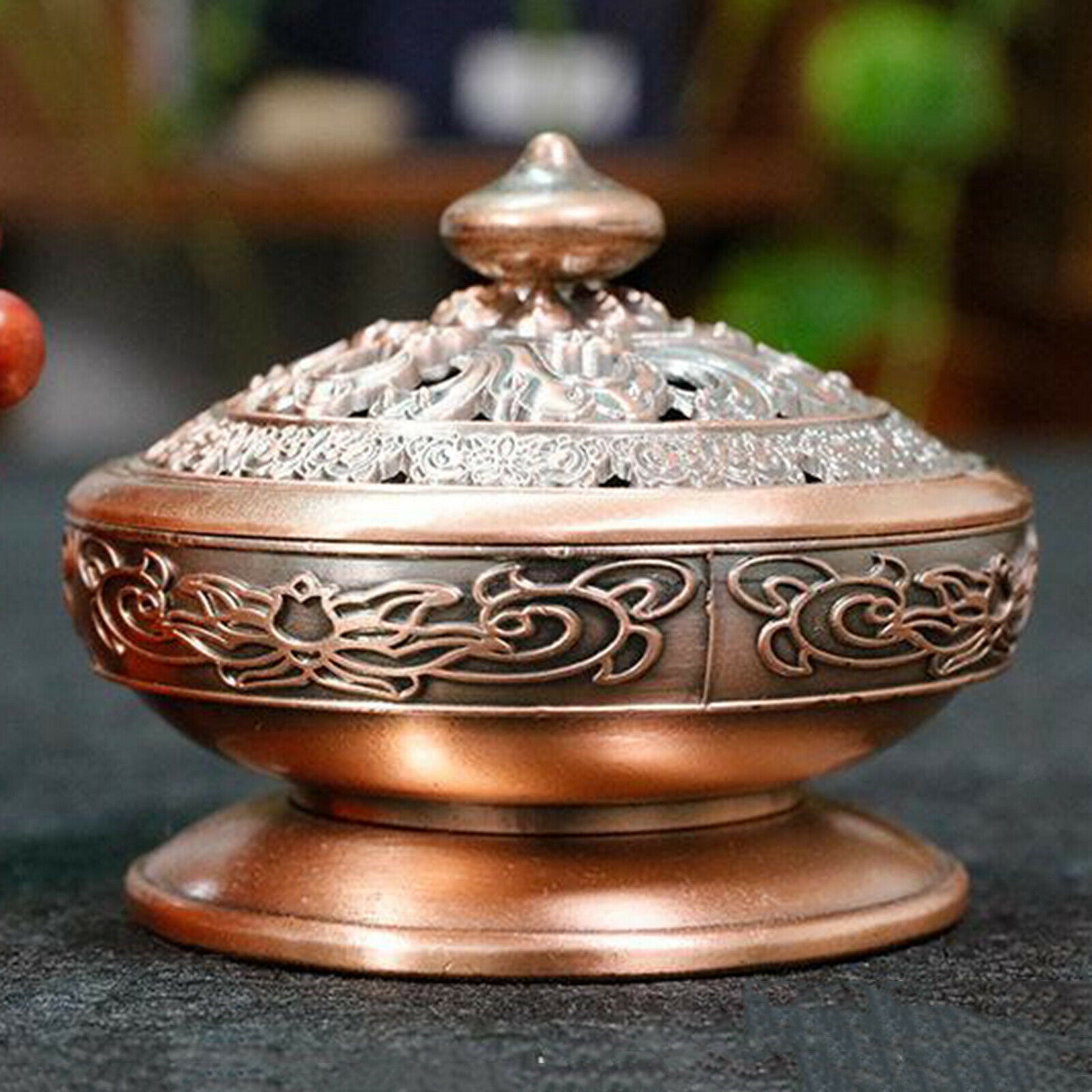 Incense Cone Burner Holder Waterfall Backflow Censer Home Yoga Room Copper