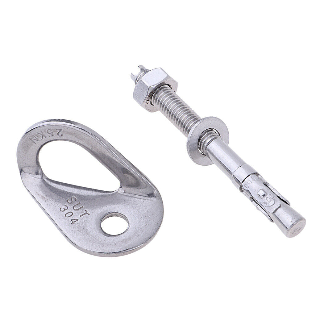 25KN Heavy Duty Rock Climbing Bolt Hanger Stainless Steel Anchor Carabiner