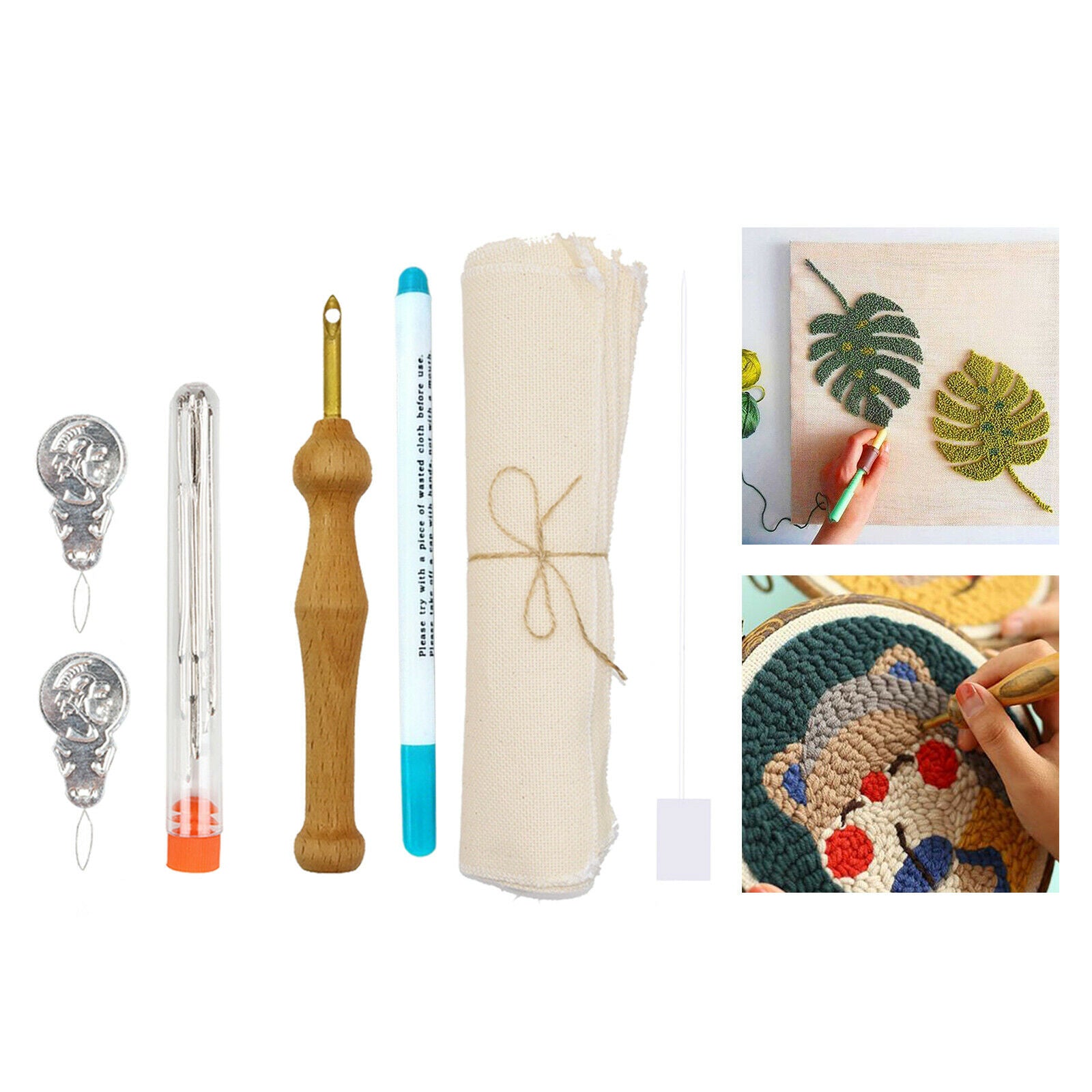 7 Pcs Punch Needle Embroidery Kits Rug Making Yarn Punch Needle, Embroidery Pen,