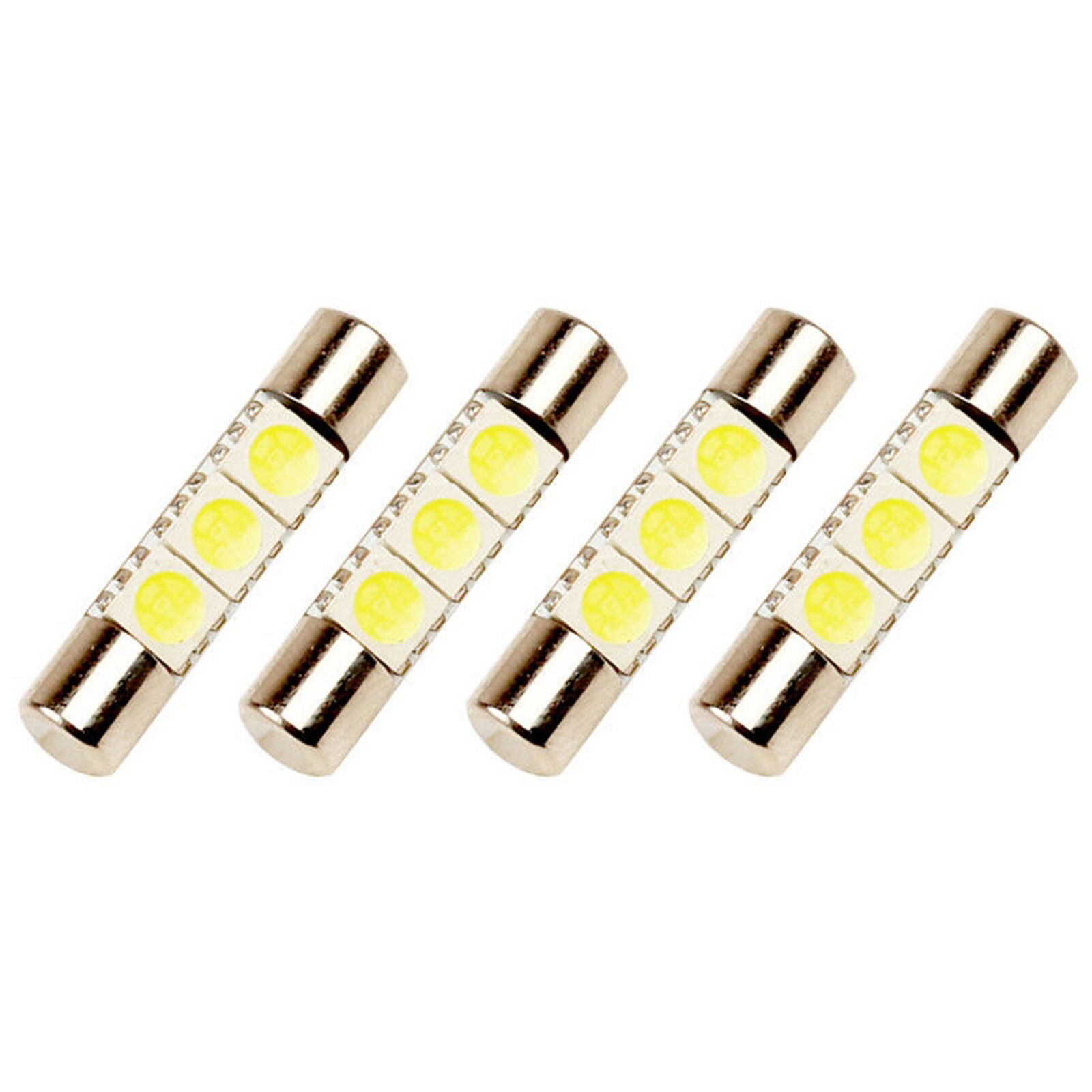 4 x White LED 6614F 6641 TS-14V1CP F30-WHP Fuse Visor Vanity Mirror Light Bulbs