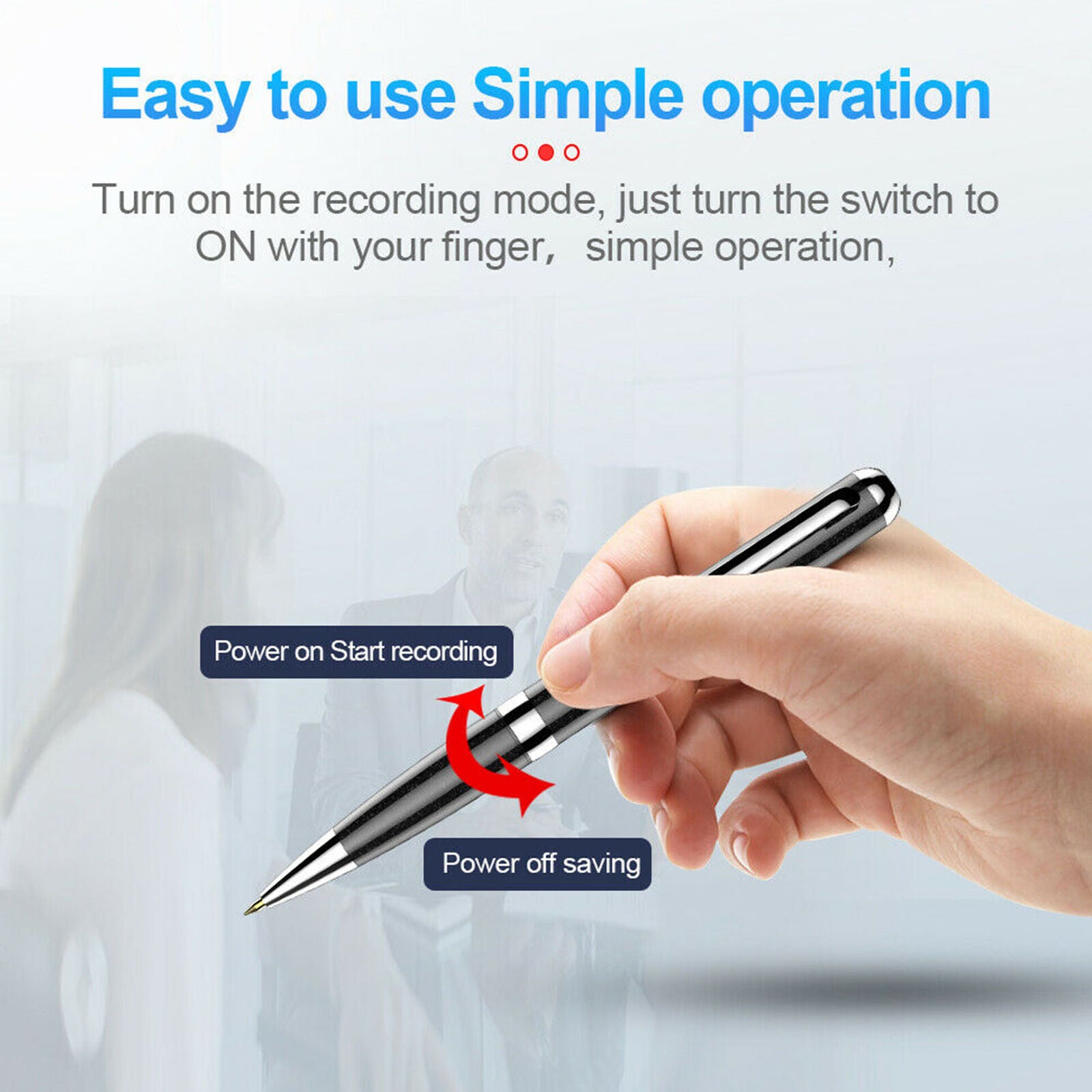 Mini 16GB MP3 Voice Activated Recorder Pen Sound Audio Rechargeable Dictaphone