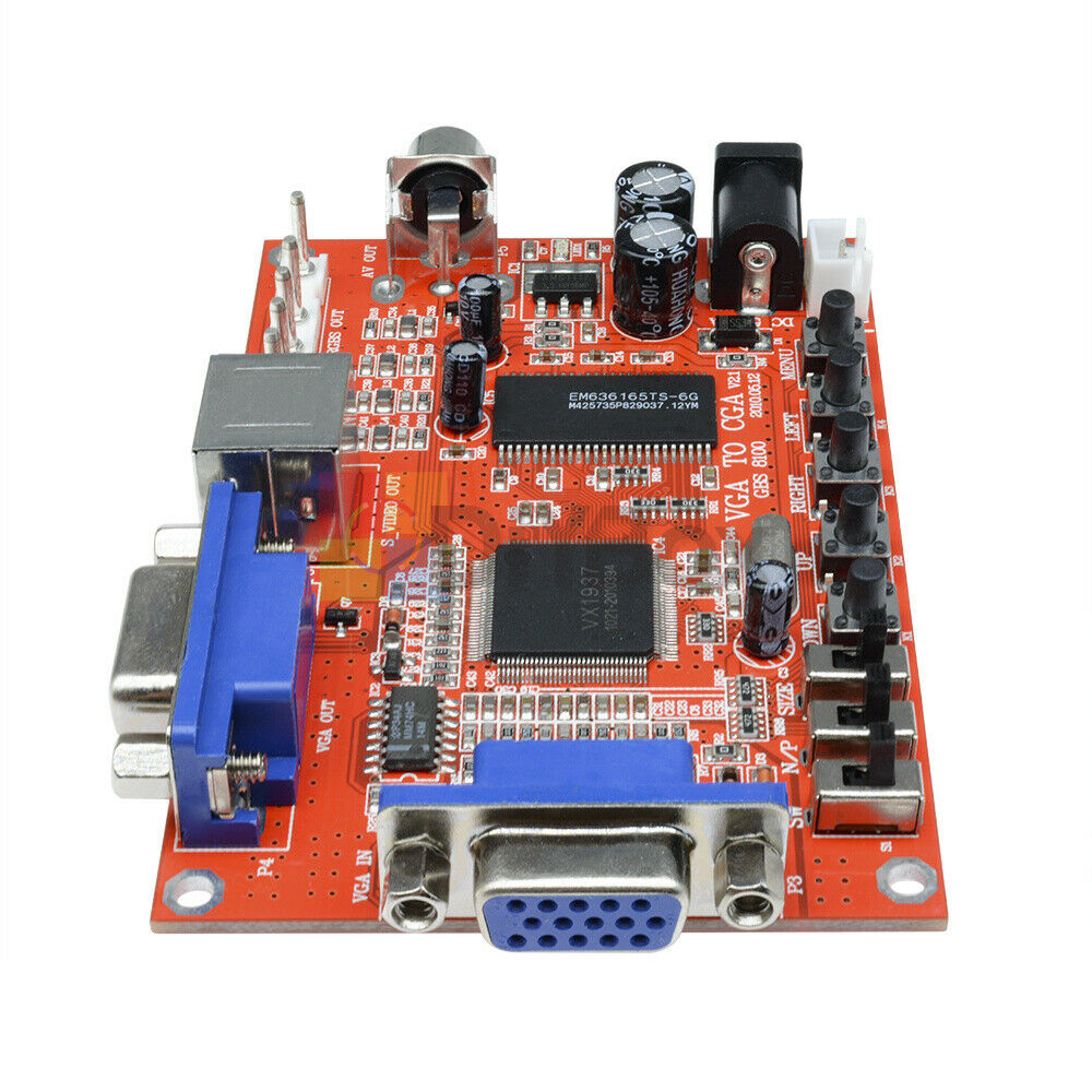 Durable VGA to RGBS/CGA/AV/S-Video Converter Board Arcade Game Multicode w/ Wire