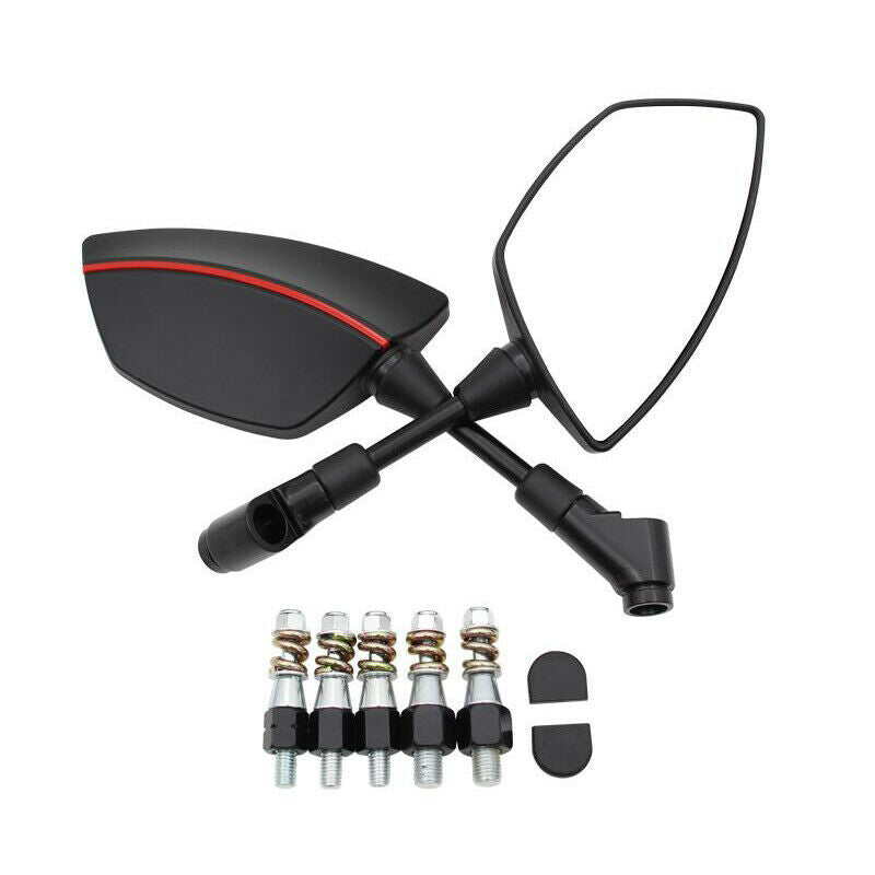 Universal Motorcycle Scooter Rotatable Big Vision Rearview Mirrors w/ Mountings