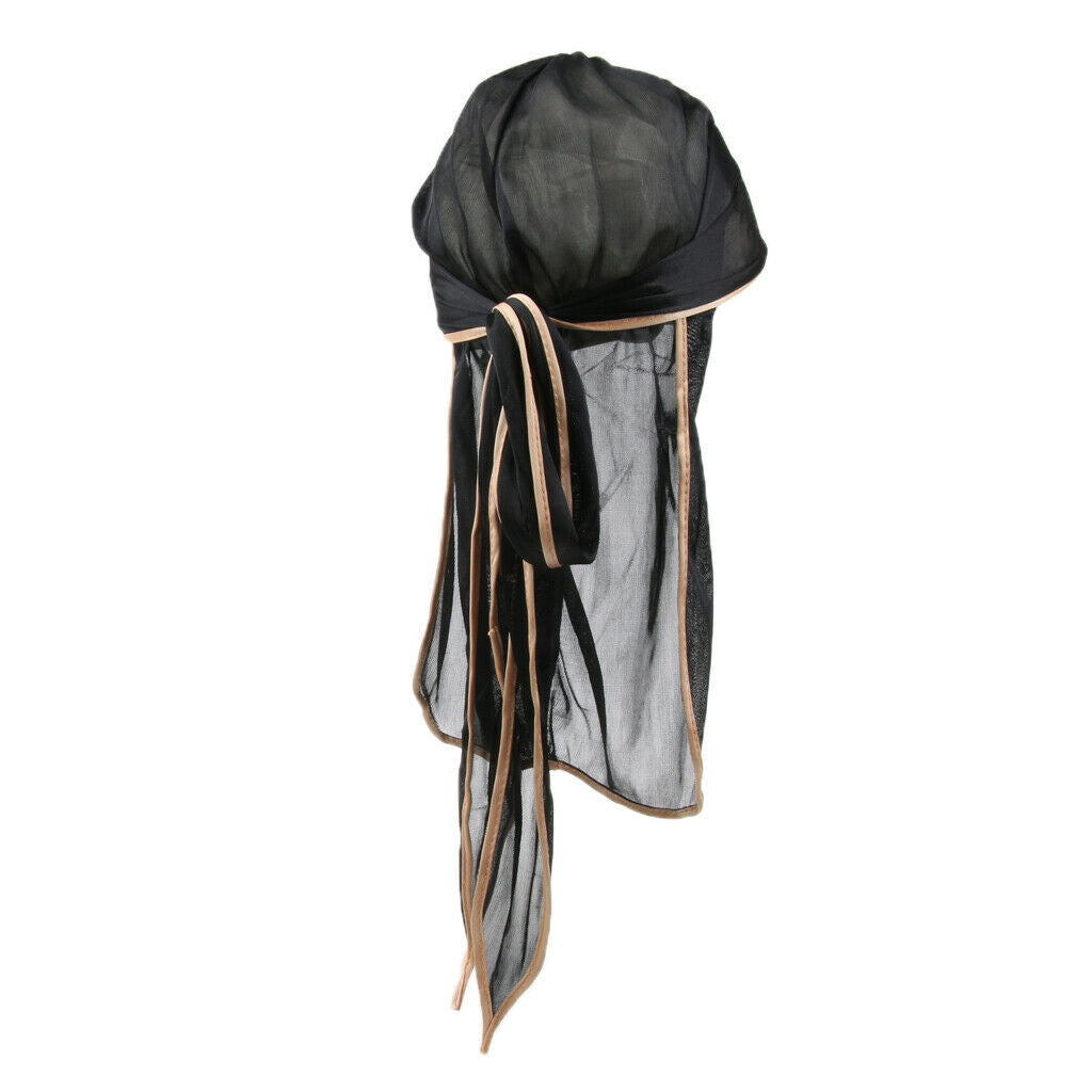 2Pack Unisex Satin Bandana Hat Rag Cancer Chemo Headwrap Long Tail Durag