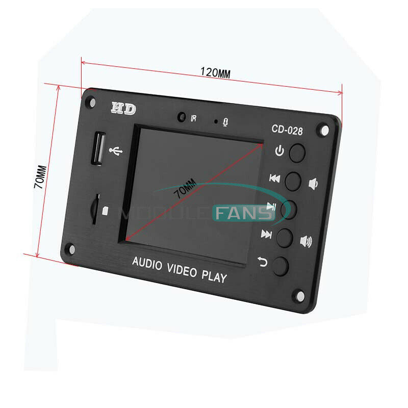 2.8'' MP5 Stereo Audio-Decoder Board 5.0 Bluetooth Calls HD Video Player For Car