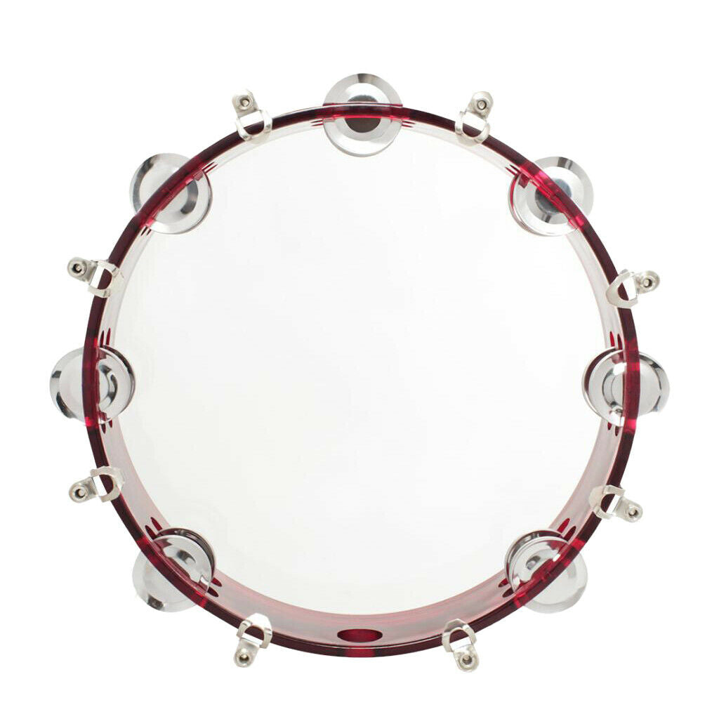 10" HANDHELD TAMBOURINE DRUM METAL PERCUSSION MUSICAL EDUCATIONAL INSTRUMENT