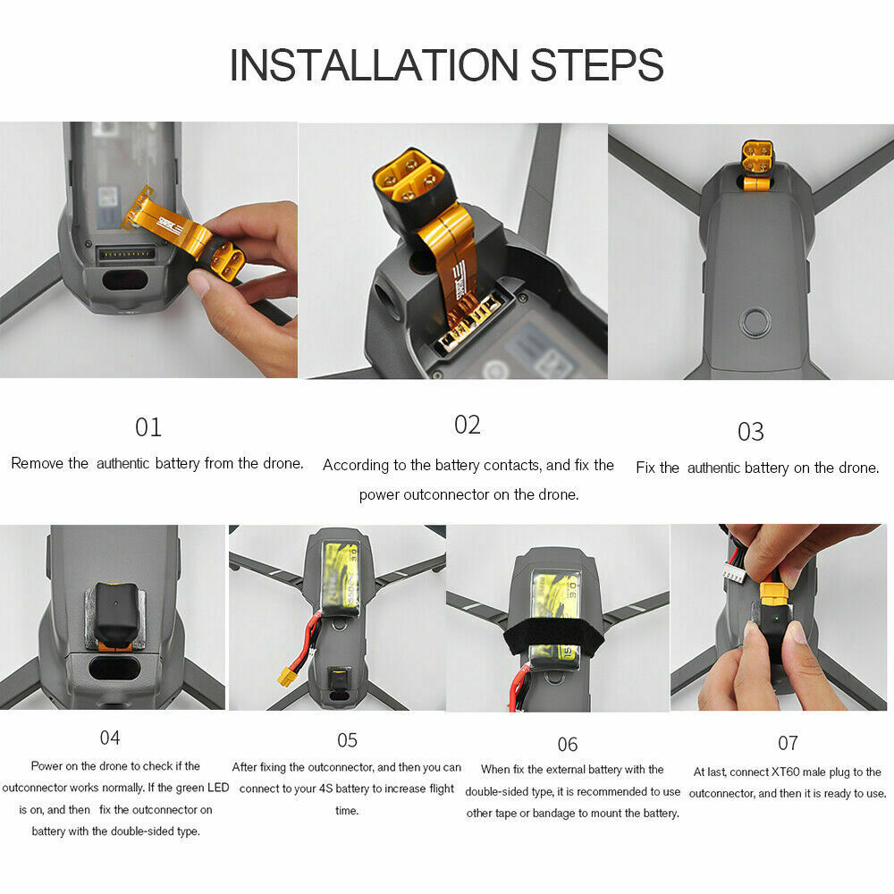 For DJI Mavic 2 Pro/Zoom Power Supplier Adapter+Adhesive Tape Battery Supplier