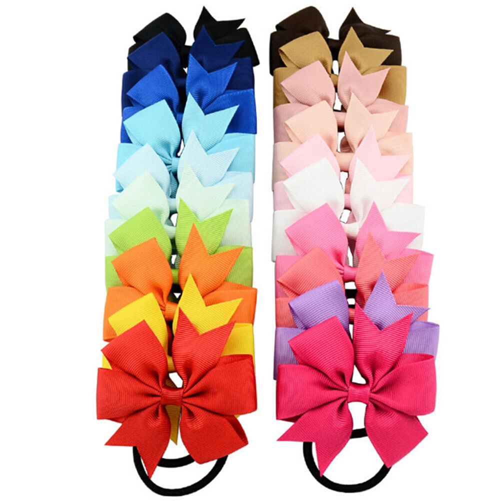 20X Baby Girls Hairband Toddler Hair Bow Band Grosgrain Ribbon Accessories Nice