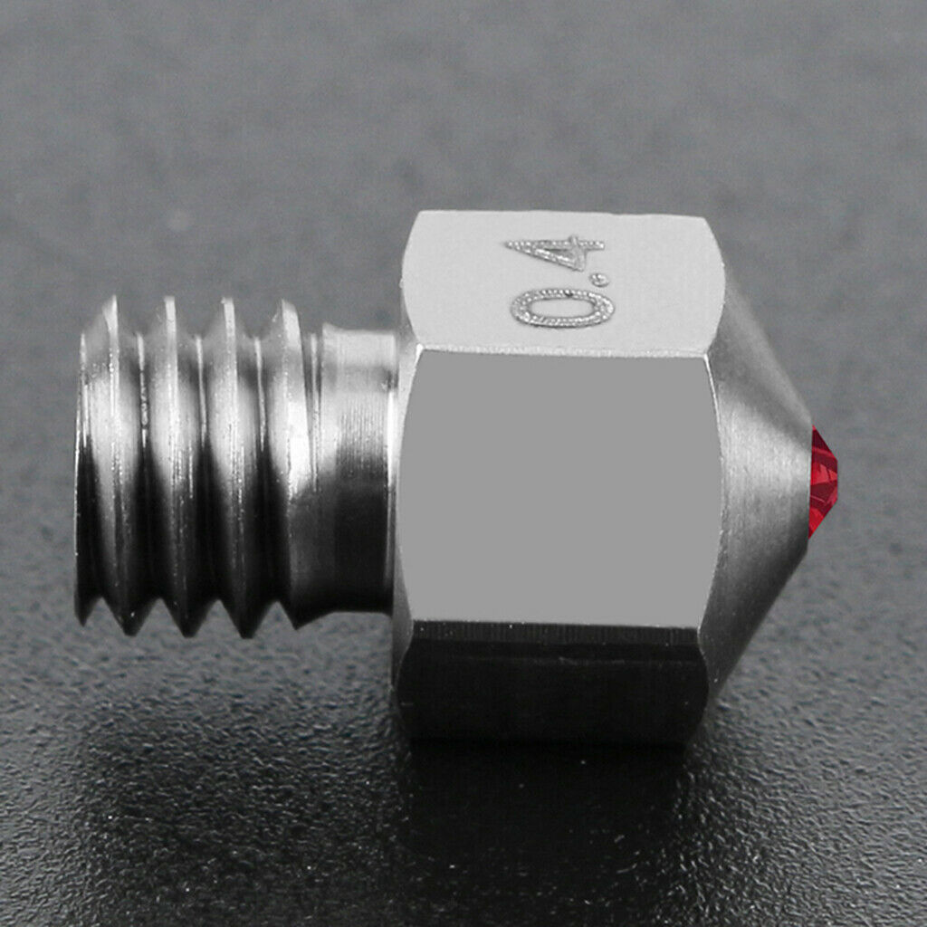 2x MK8 Titanium Steel Rubin Nozzle 0.4mm Extruder Ruby Nozzle Replacement