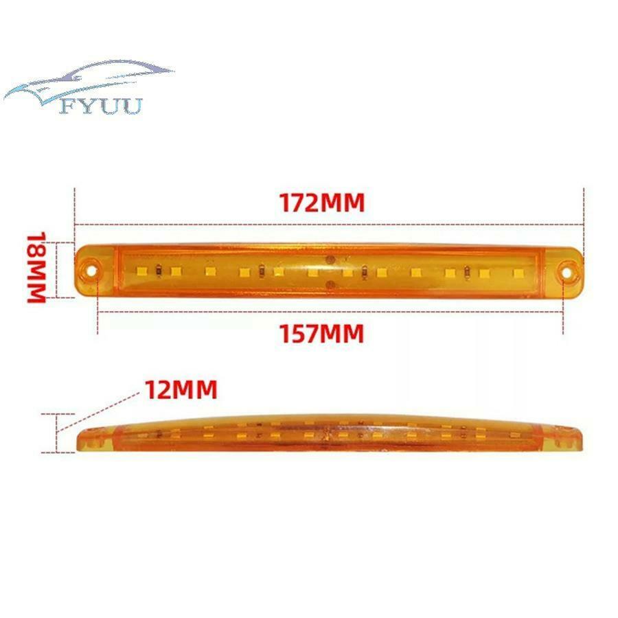 20PCS  For Trailers 12LED DC 24V 172*18 mm Truck LED Side Marker Parking Lights