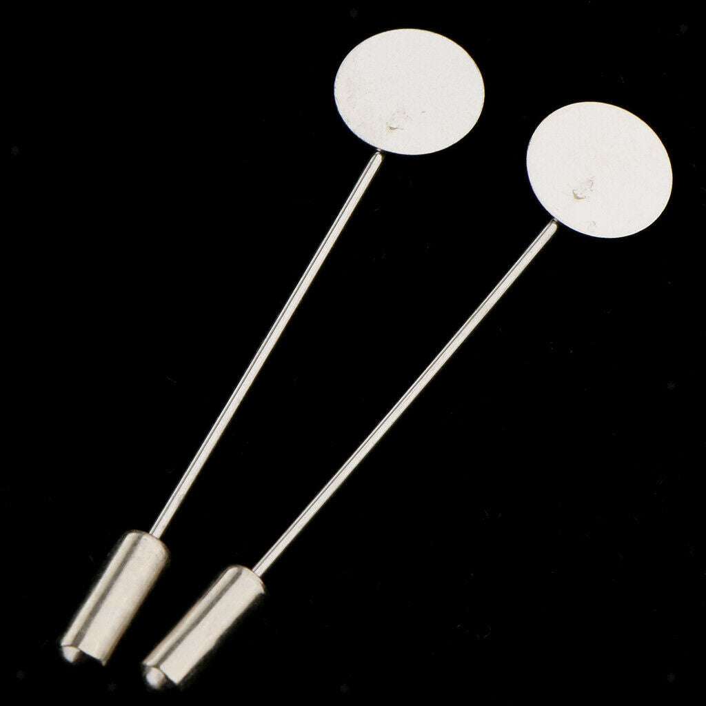 10pcs Lapel Stick Pin Badge Empty Base Mens Women Brooch Pin Jewelry Finding