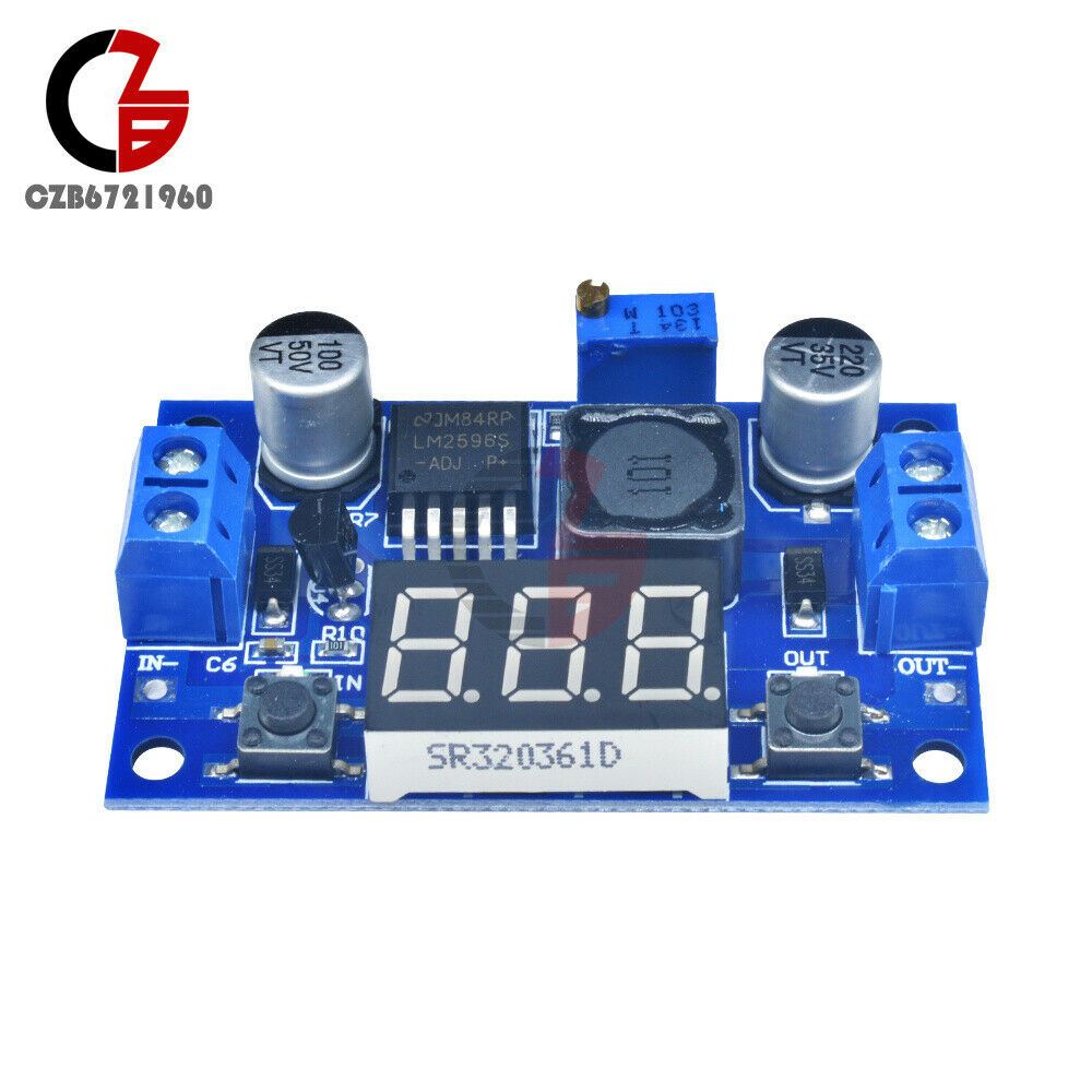 2PCS Buck Step down LM2596 Power Converter Module DC 4.0~40 to 1.3-37V Voltmeter