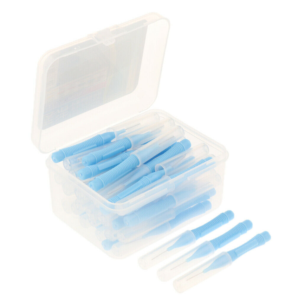 Lot 80x Interdental Brushes Toothpick Oral Hygiene Tooth Brush Purple+Blue