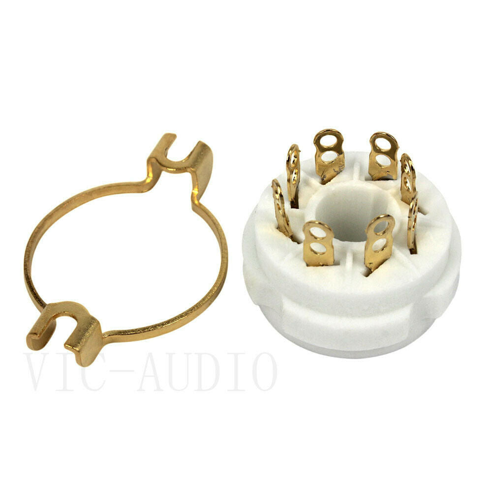 10PCS Ceramic 8PIN Tube Socket K8A For  EL34 6L6 GZ34 KT88 6SN7 Vacuum Tube Amp