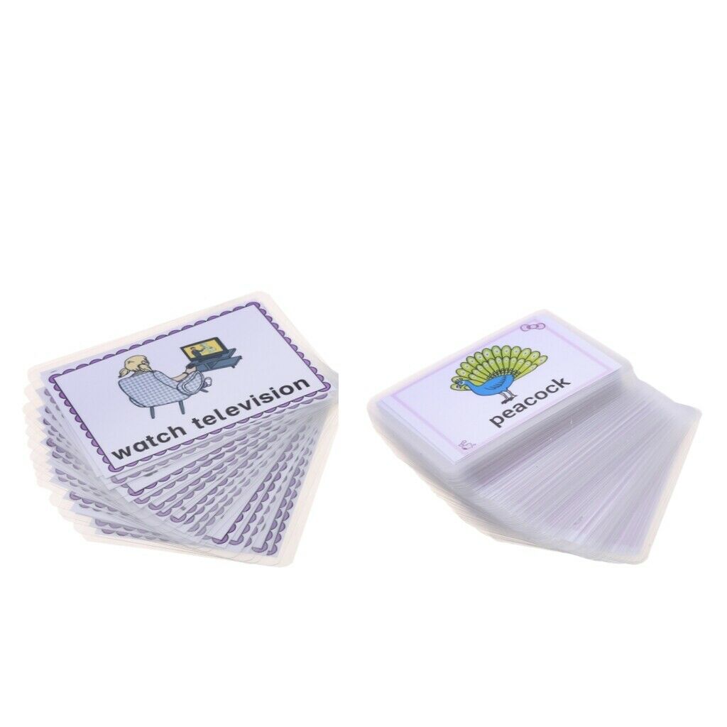 96Pieces Kids Baby Preschool Picture Word Flash Card, Daily Behavior & Animals