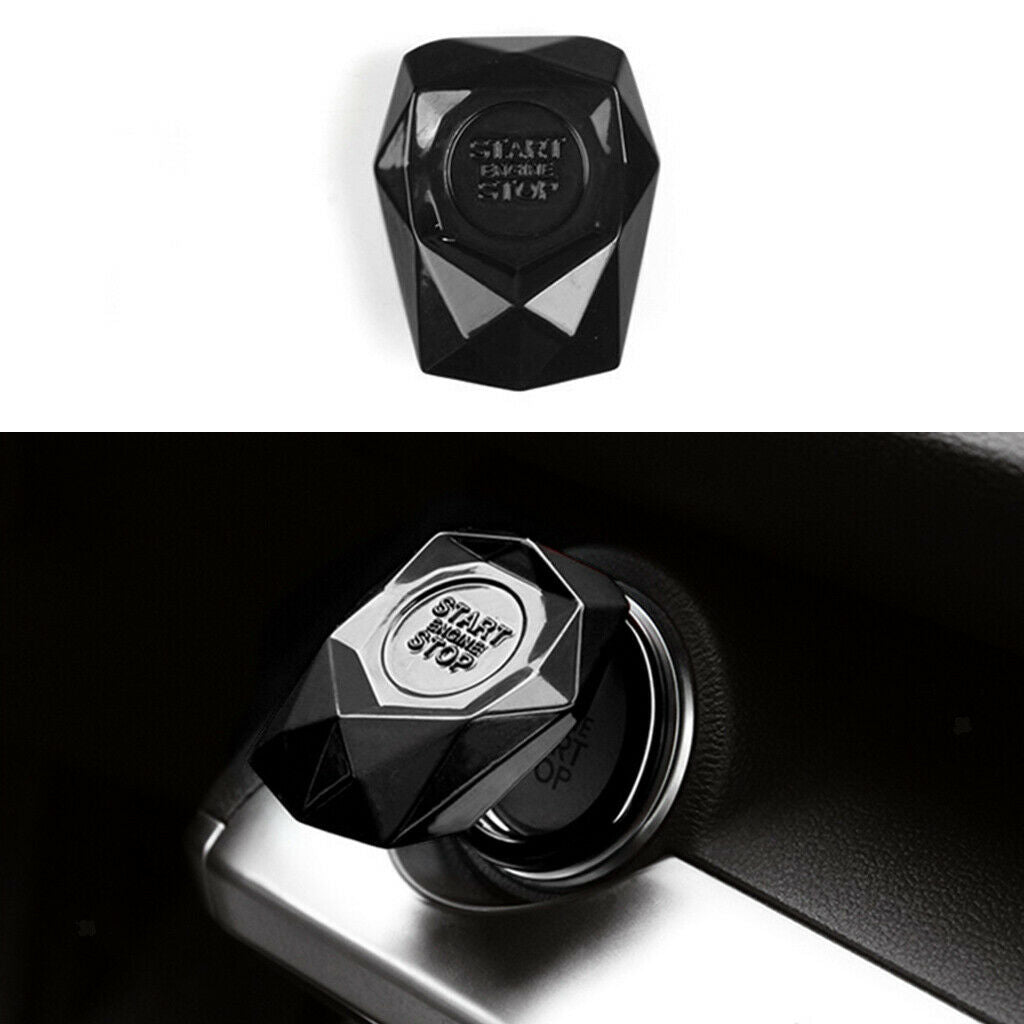 Black Alloy Car Engine Ignition Switch Protective Cover Interior Decorative
