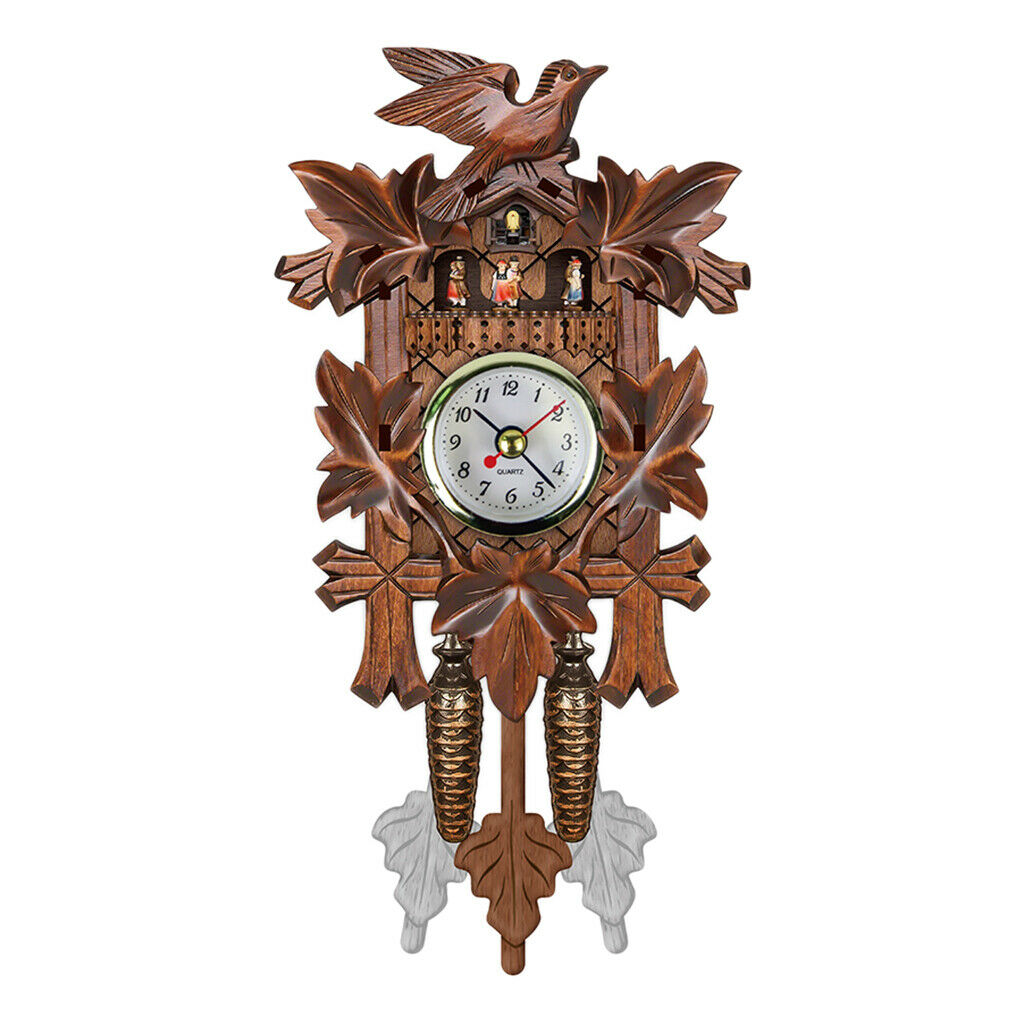 European Style Bird Cuckoo Clock Wooden Bell Swing Clock Home Art Ornament