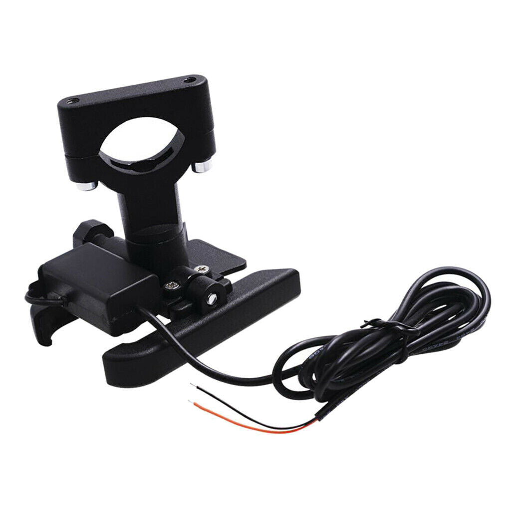 Aluminum motorcycle handlebar bracket smartphone rearview mirror cellphone black