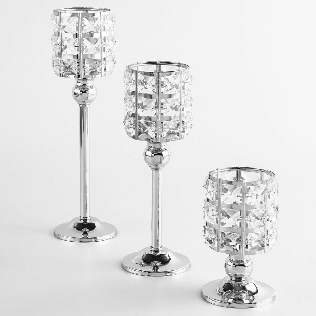 Crystal Candle Holder Candelabra Party Centerpiece Candlestick Home Decor S