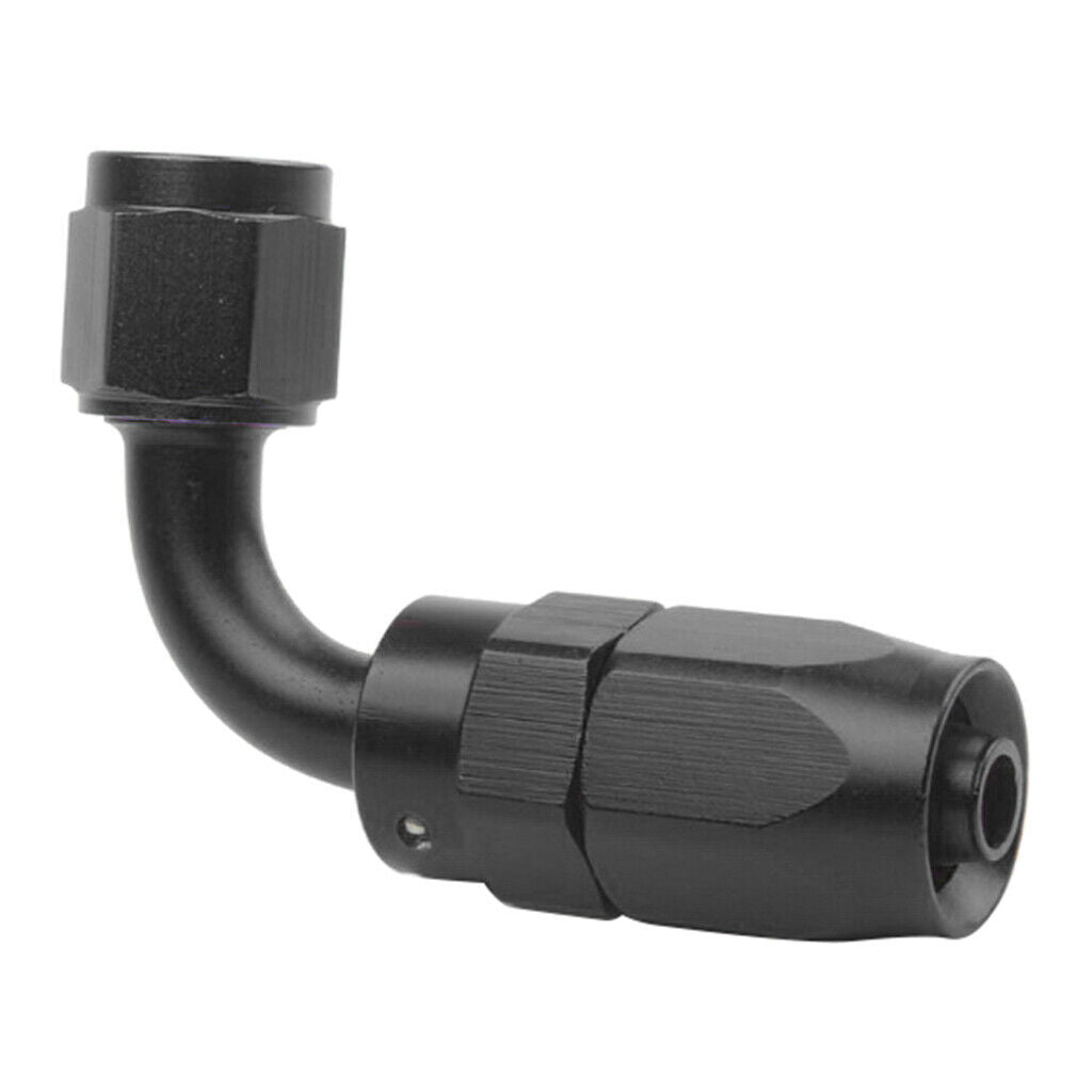 Aluminium PTFE AN 6 6AN 0 45 90 180 Degree AN6 Hose End Black,90 Degree