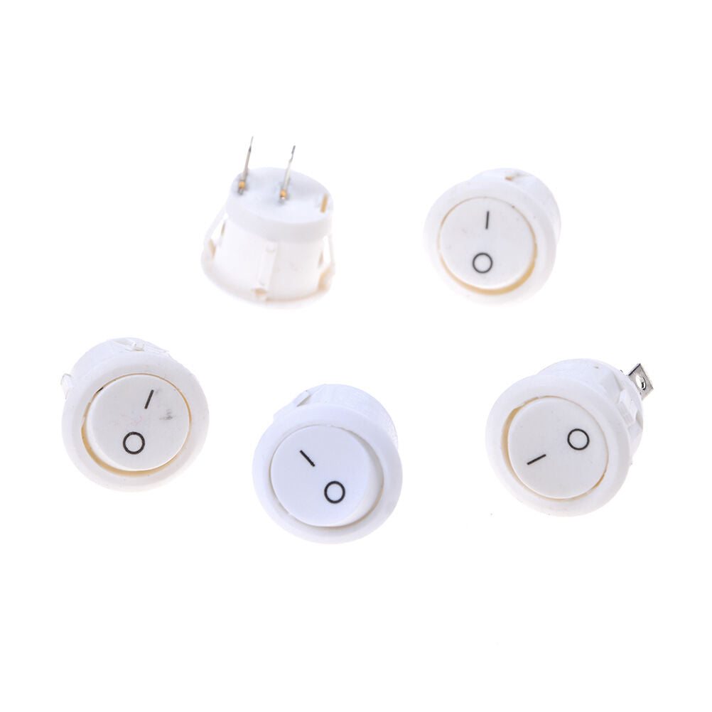 5 X Car 12V ON/OFF Round Rocker Boat Toggle Switch Push Button White  TL