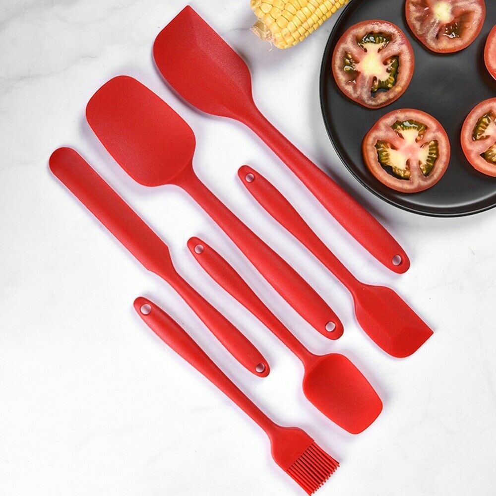 6pcs Spatula Set Non Stick Silicone Heat Resistant Baking Kitchen Utensils Tools
