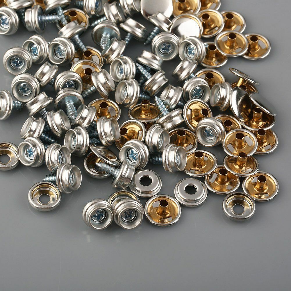150x Stainless Steel Boat Marine Canvas Fabric Snap Cover Button&Socket Kit