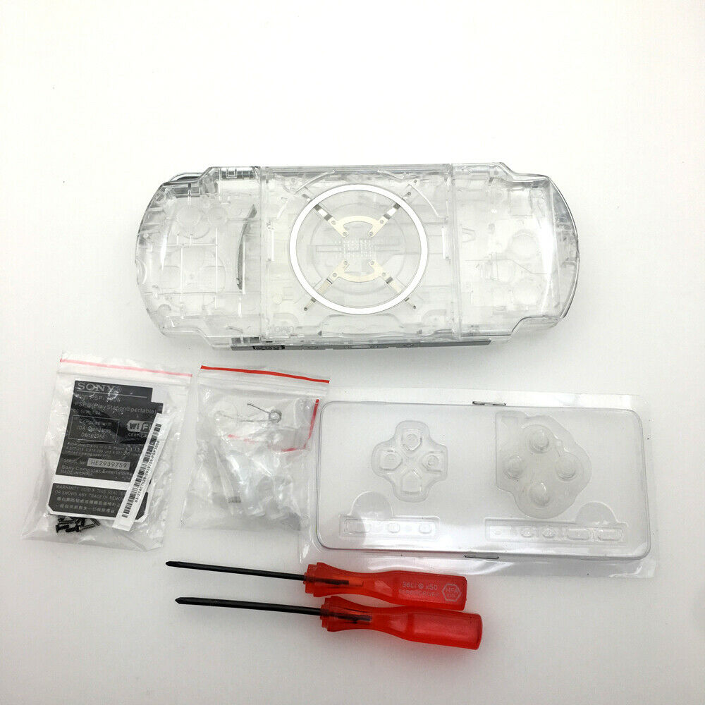 Clear white Full Shell Housing case Cover Replacement Parts For Sony PSP 3000