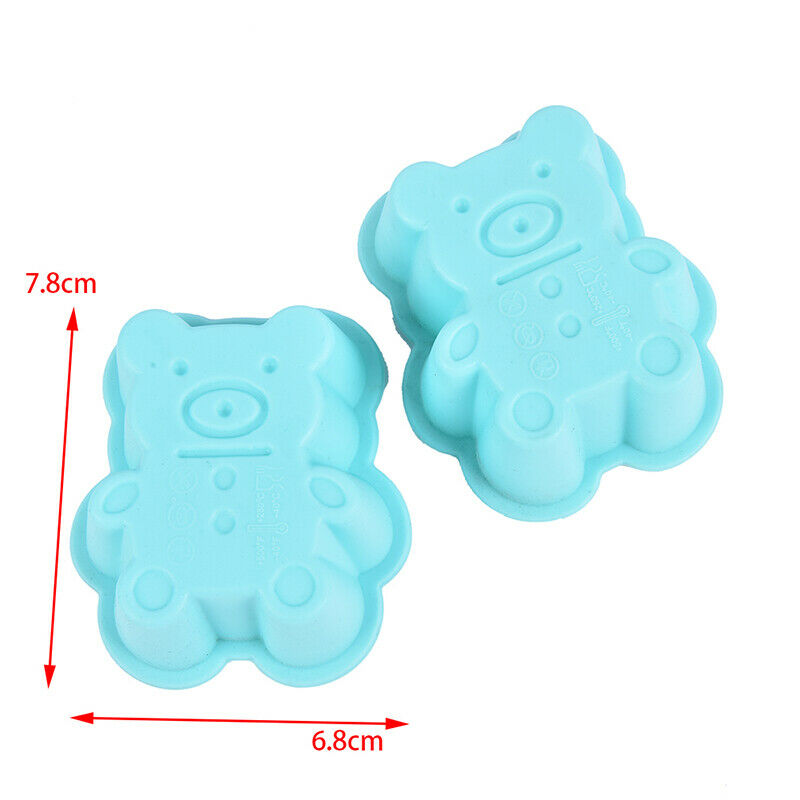 4PCS Cute Bear Silicone Cookies Molde Cake Mold Muffin Cup Kitchen Bakeware T DD