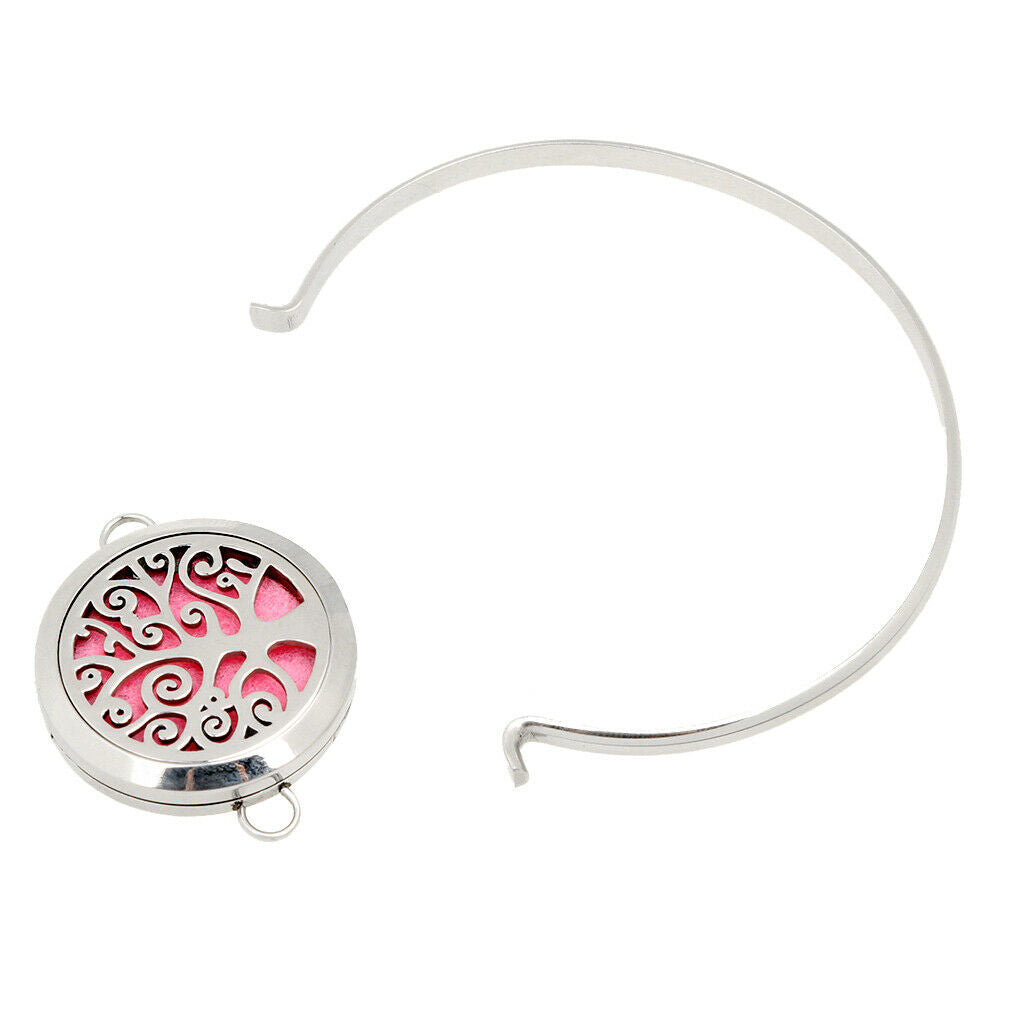 Stainless Steel Aromatherapy Oil Perfume Bangle Diffuser Locket Bracelet